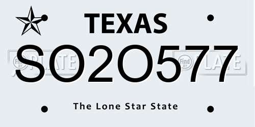 SO2O577 Texas License Plate
