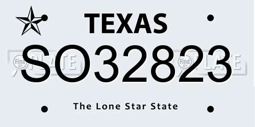 SO32823 Texas License Plate