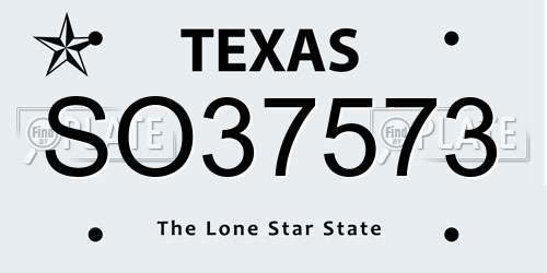 SO37573 Texas License Plate