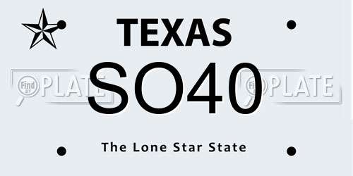 SO40 Texas License Plate