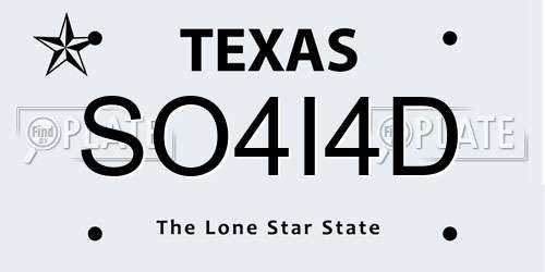 SO4I4D Texas License Plate