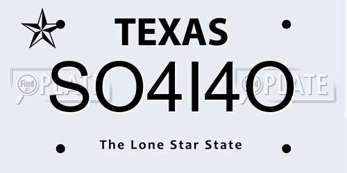 SO4I4O Texas License Plate