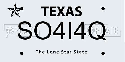 SO4I4Q Texas License Plate