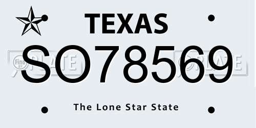 SO78569 Texas License Plate