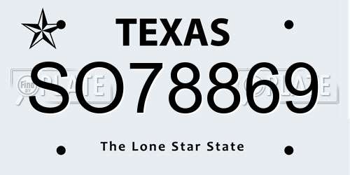 SO78869 Texas License Plate
