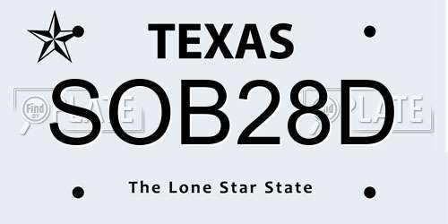 SOB28D Texas License Plate
