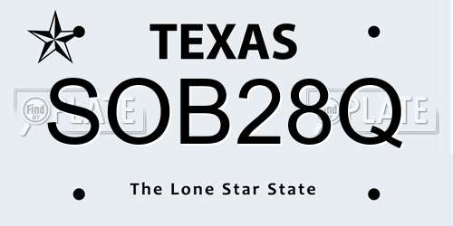 SOB28Q Texas License Plate