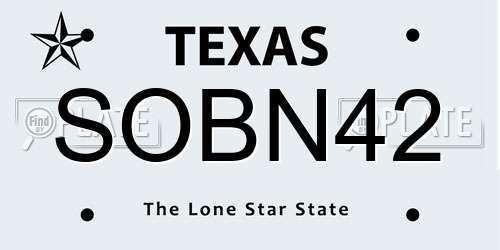 SOBN42 Texas License Plate
