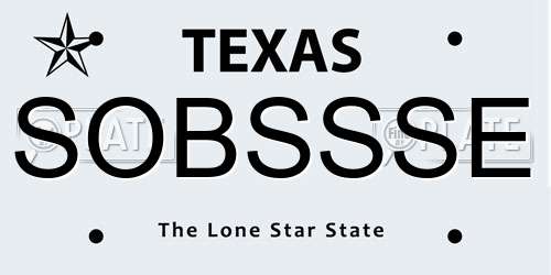 SOBSSSE Texas License Plate
