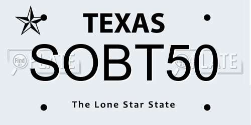 SOBT50 Texas License Plate