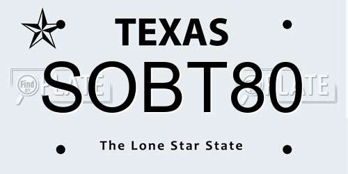 SOBT80 Texas License Plate