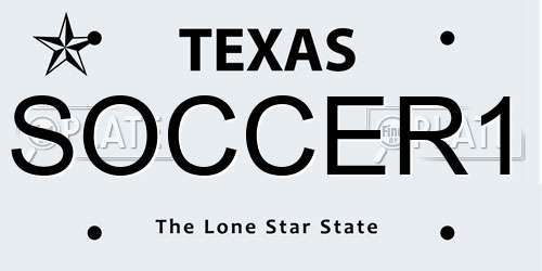 SOCCER1 Texas License Plate