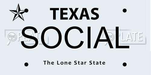 SOCIAL Texas License Plate