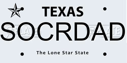 SOCRDAD Texas License Plate