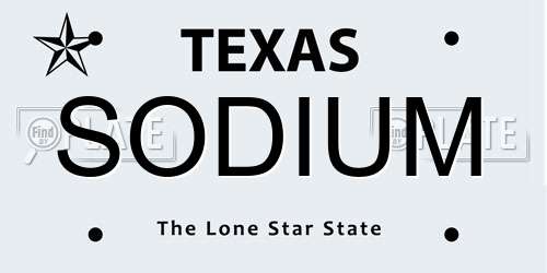 SODIUM Texas License Plate