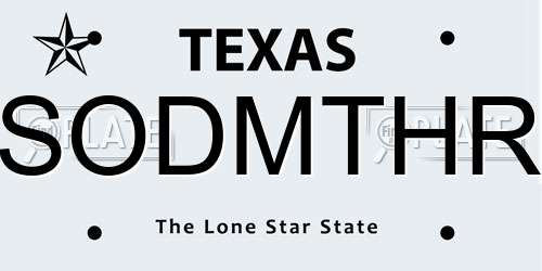 SODMTHR Texas License Plate