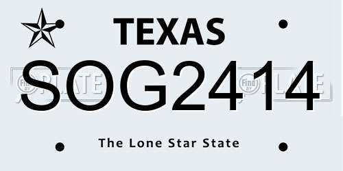 SOG2414 Texas License Plate