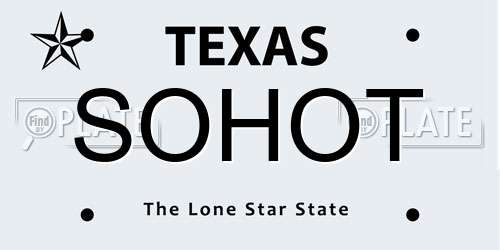 SOHOT Texas License Plate