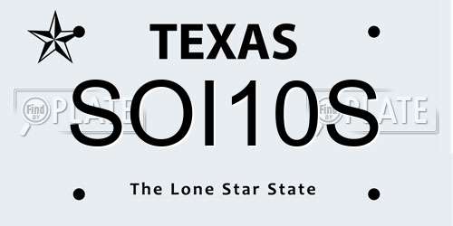 SOI10S Texas License Plate