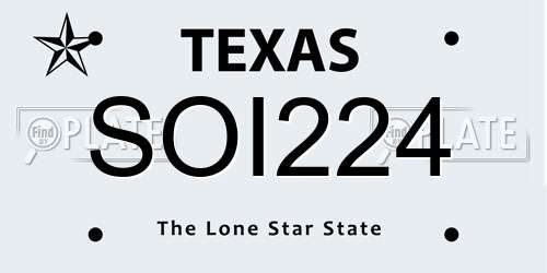 SOI224 Texas License Plate