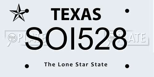SOI528 Texas License Plate