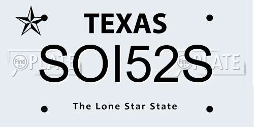 SOI52S Texas License Plate