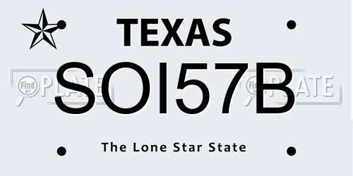 SOI57B Texas License Plate