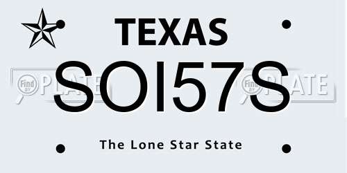 SOI57S Texas License Plate