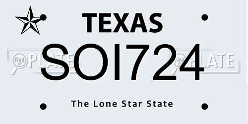 SOI724 Texas License Plate
