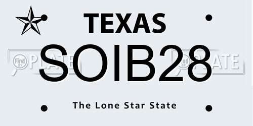 SOIB28 Texas License Plate