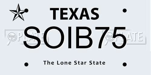 SOIB75 Texas License Plate