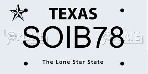 SOIB78 Texas License Plate
