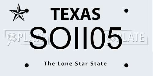 SOII05 Texas License Plate