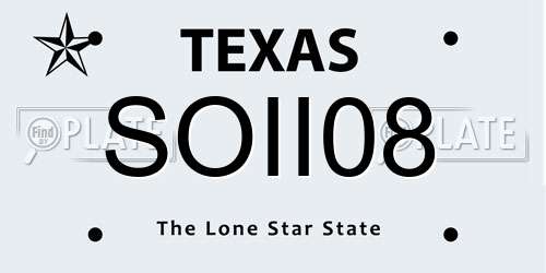SOII08 Texas License Plate