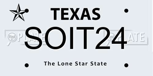 SOIT24 Texas License Plate