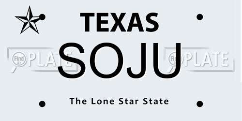 SOJU Texas License Plate