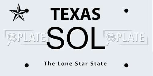 SOL Texas License Plate