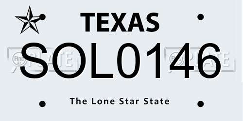 SOL0146 Texas License Plate