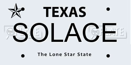 SOLACE Texas License Plate