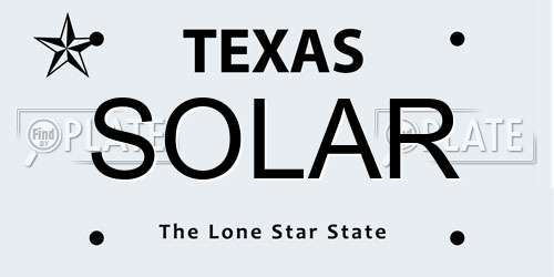 SOLAR Texas License Plate