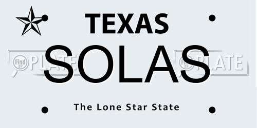 SOLAS Texas License Plate