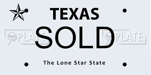 SOLD Texas License Plate