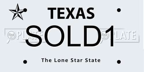 SOLD1 Texas License Plate