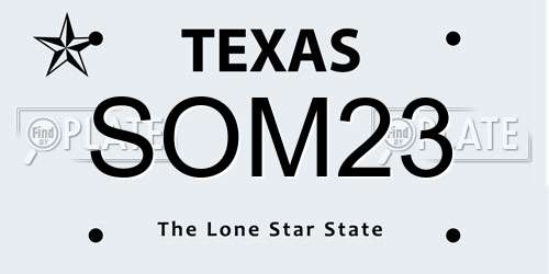 SOM23 Texas License Plate