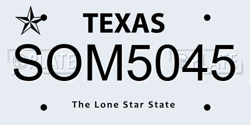 SOM5045 Texas License Plate