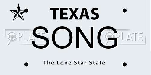 SONG Texas License Plate