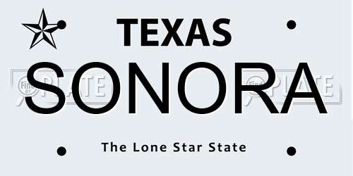 SONORA Texas License Plate