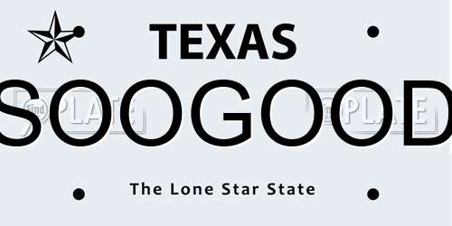 SOOGOOD Texas License Plate