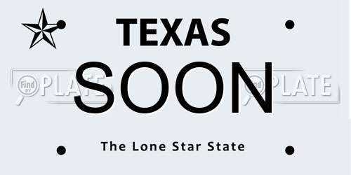 SOON Texas License Plate