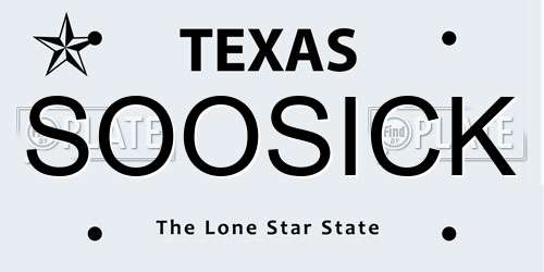 SOOSICK Texas License Plate